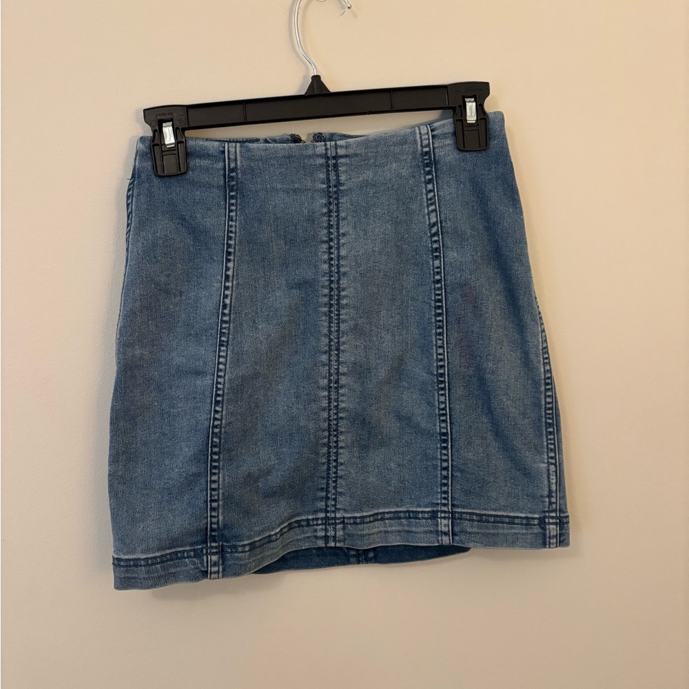 Free People Denim Mini Skirt in Blue